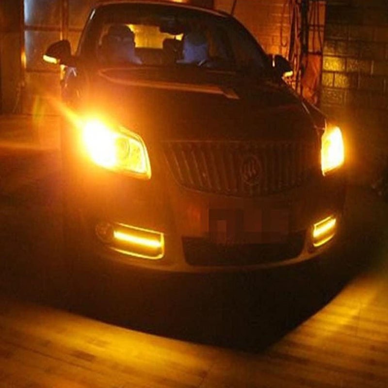 YM EBright لمبة إشارة انعطاف YM E-Bright 1156 BAU15S بزاوية 150 درجة 2200 لومن 7507 LED أمامية وخلفية بدون وميض PY21W 5009 12496، خالية من أخطاء Canbus شريحة 3030 78SMD غير قطبية، صفراء كهرمانية (عبوة من 2) - Image 4